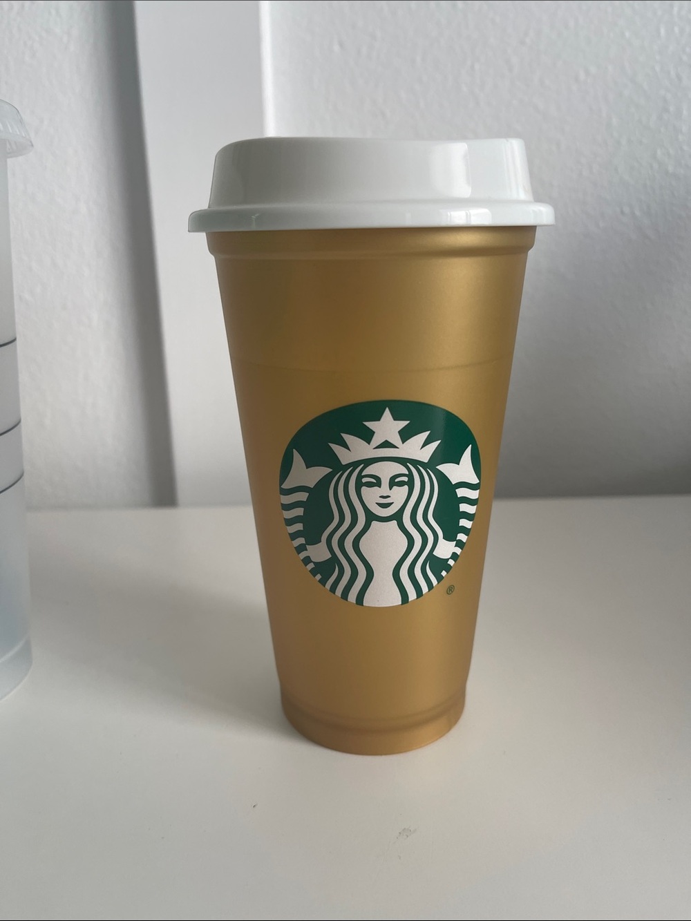 (6) Starbucks Cups & Tumblers Gold Red Christmas Grande Frost Cold Collectible - Picture 3 of 6
